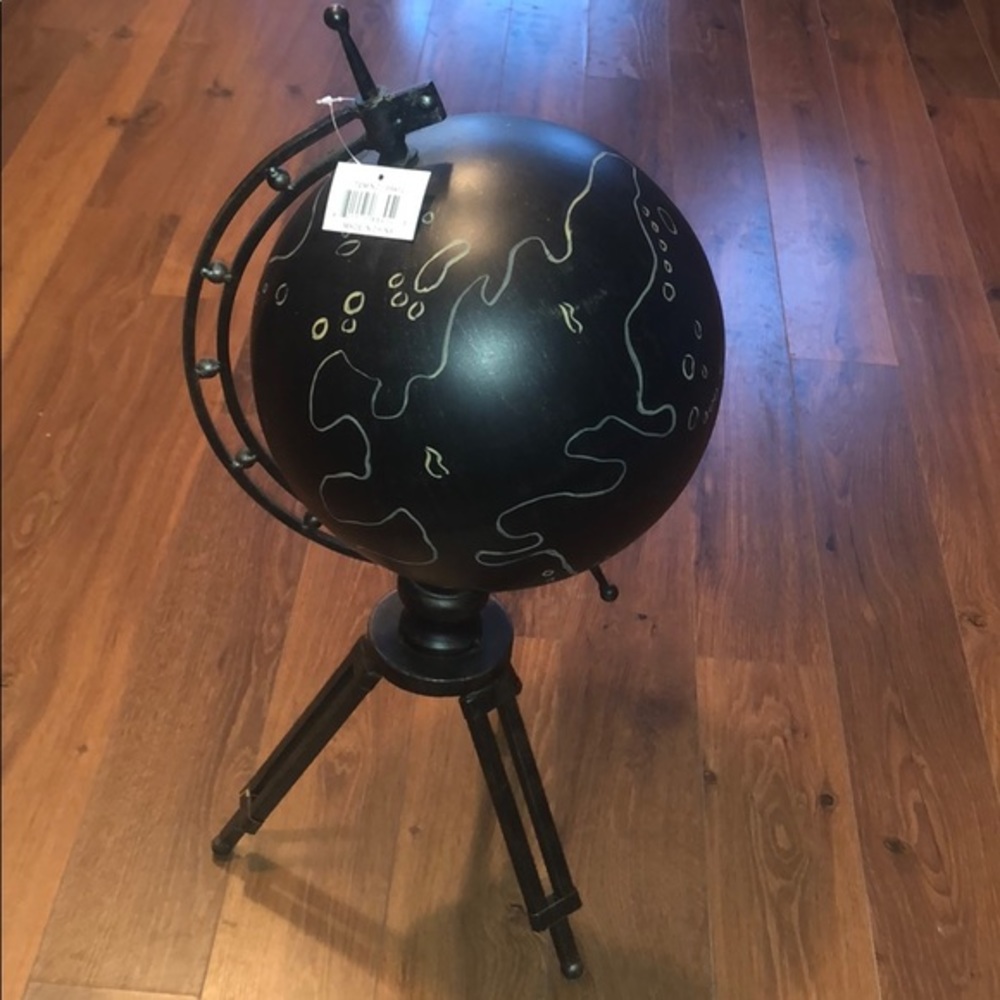 🆕 Anthro Large Industrial Black Chalk Globe